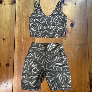 bike short and longline bra set